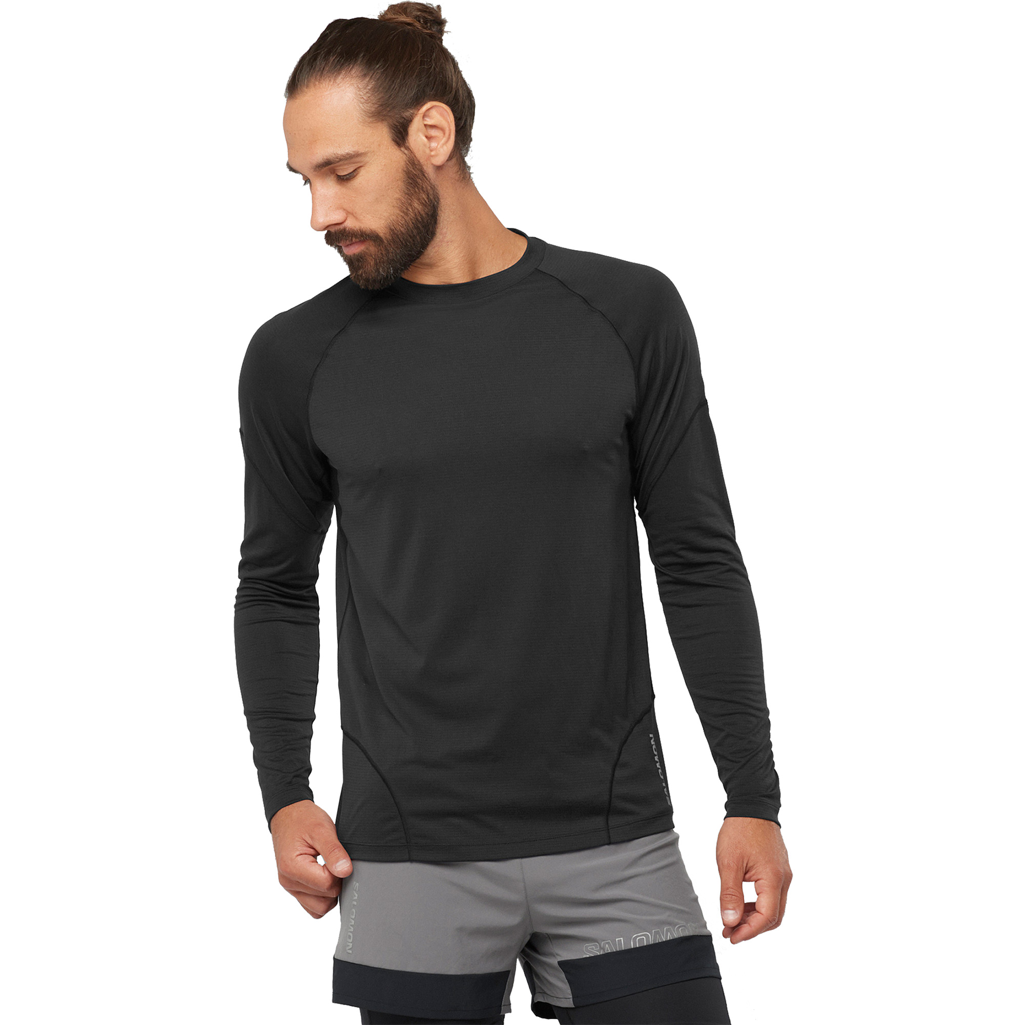 Cross Run Longsleeve Men deep black