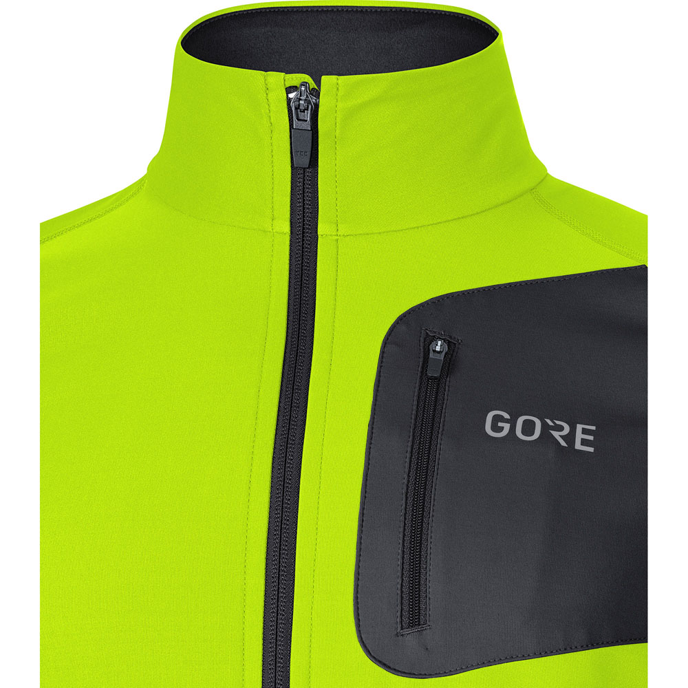 R3 Partial Gore® Windstopper® Laufshirt Herren neon yellow black