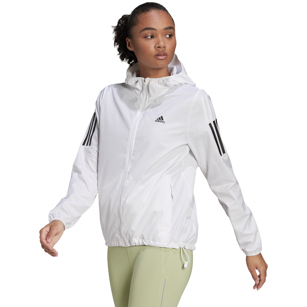 Own the Run Hooded Running Windbreaker Damen weiß