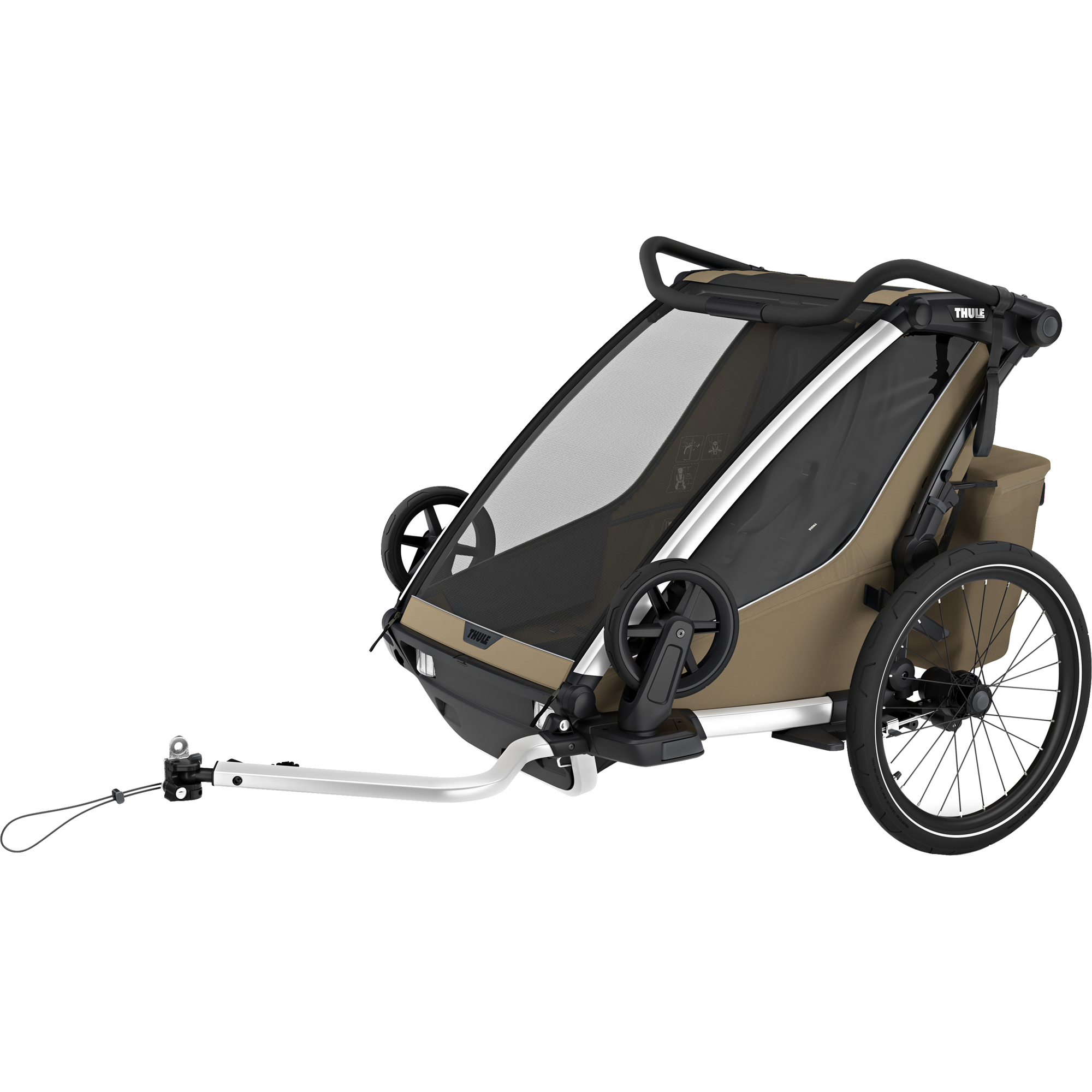 Chariot Cross 2 Double Bike Trailer 2 Seats khaki