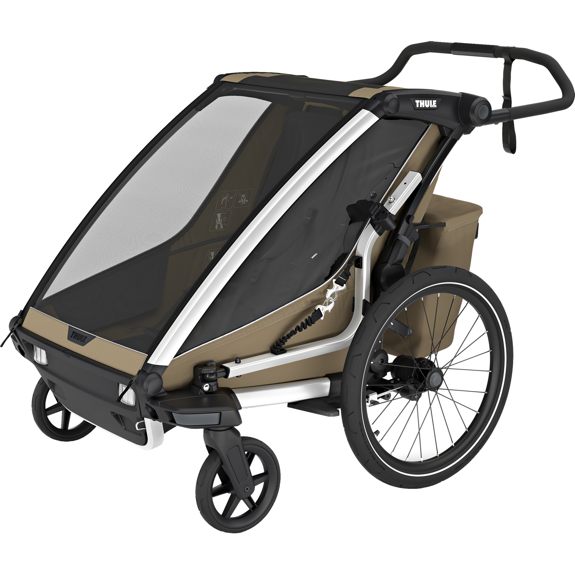 Chariot Cross 2 Double Bike Trailer 2 Seats khaki