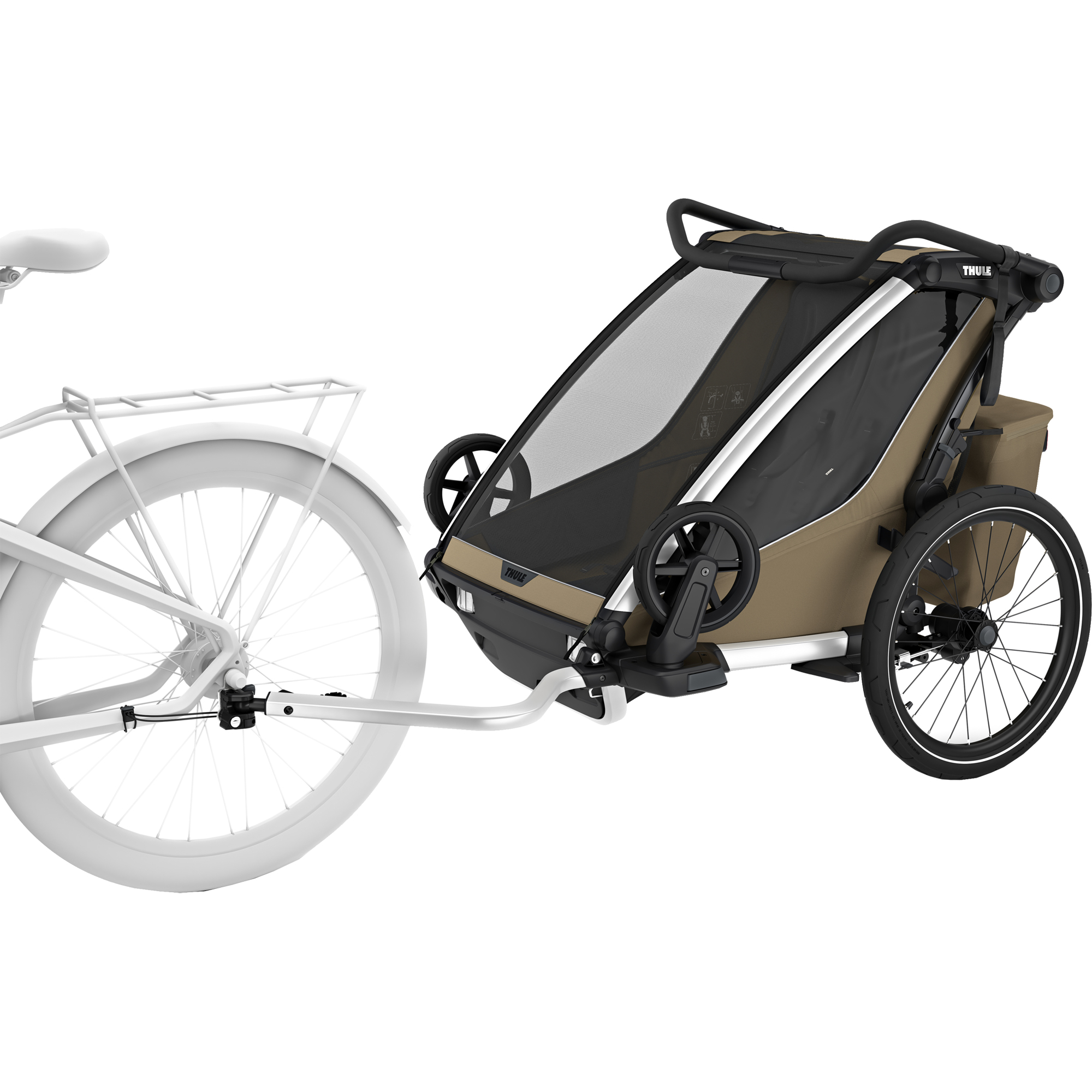 Chariot Cross 2 Double Bike Trailer 2 Seats khaki