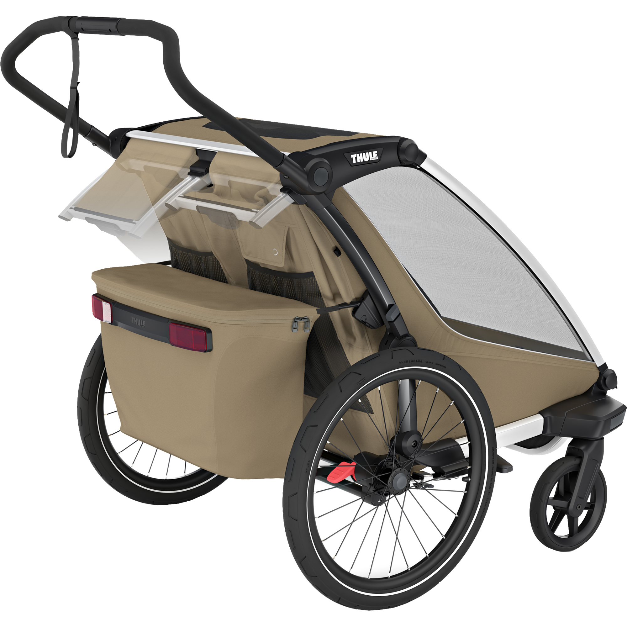 Chariot Cross 2 Double Bike Trailer 2 Seats khaki