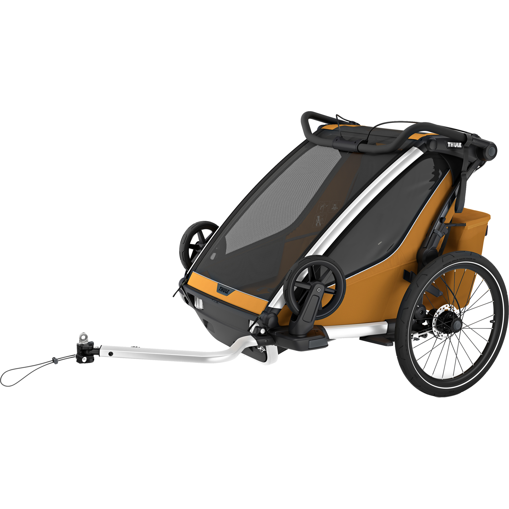 Chariot Sport 2 Double Fahrradanhänger 2 Sitzer natural gold