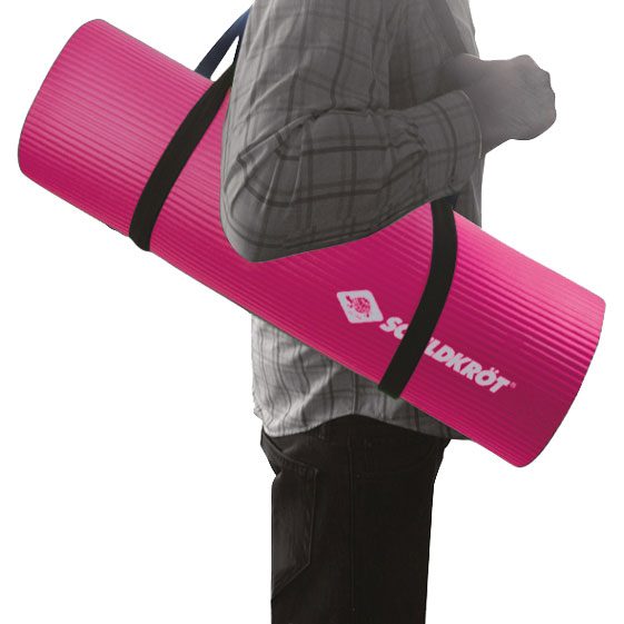 10mm Fitness Mat With Carrying Strap pink