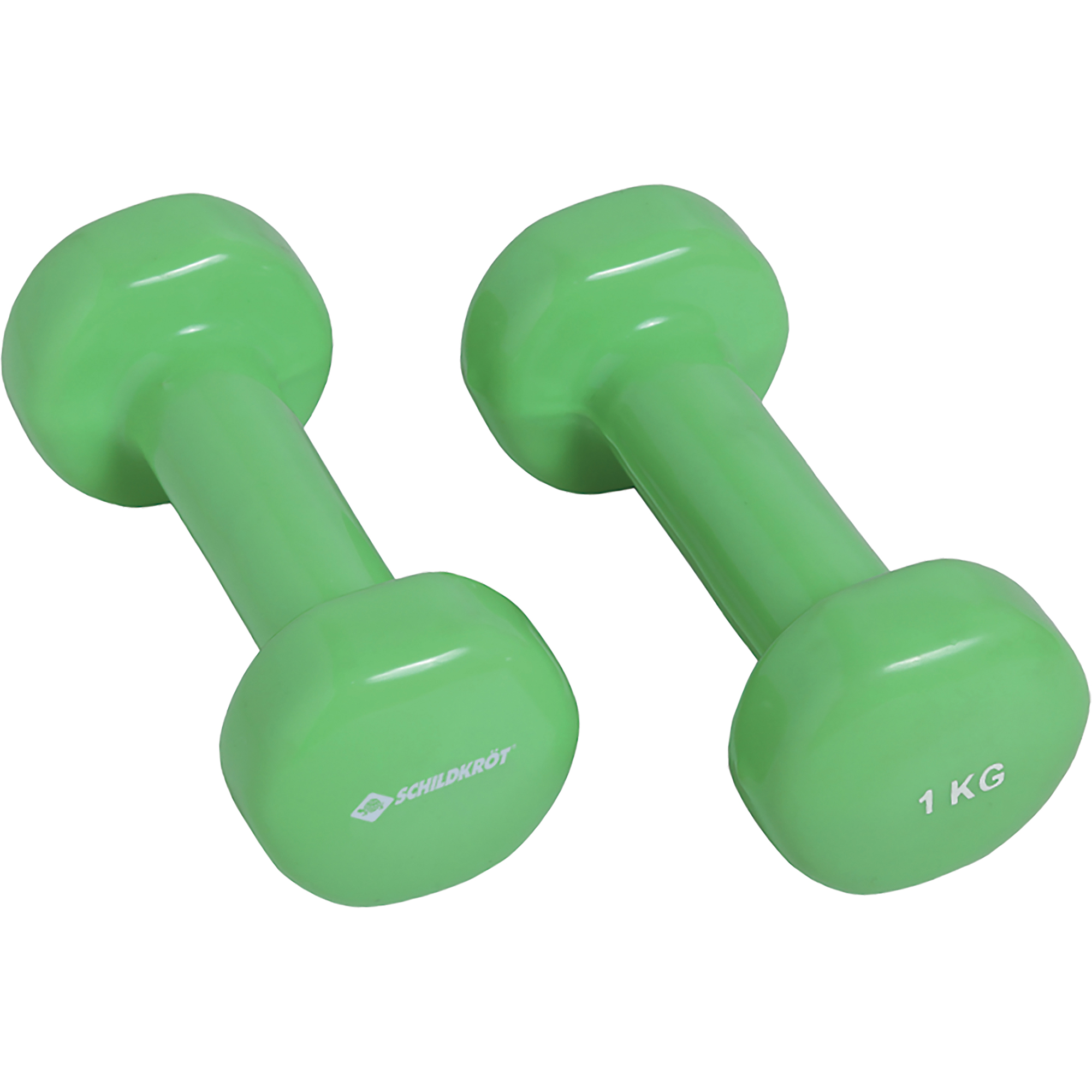 Vinyl dumbbells 1kg Set of 2 green