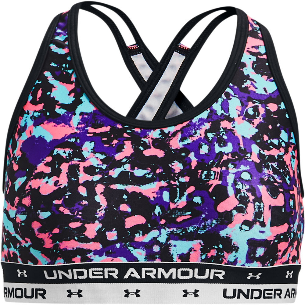 Crossback Printed Sports Bra Girls black