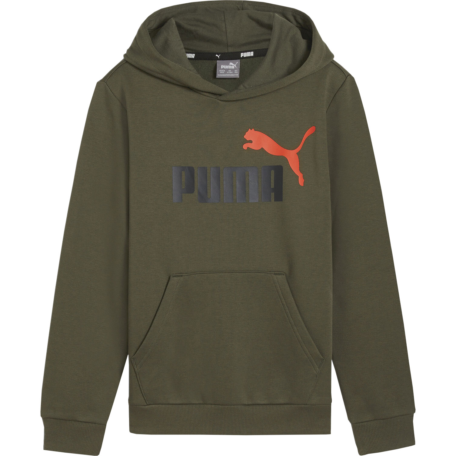 Essentials+ 2 Col Big Logo Fleece Hoodie Jungen dark olive