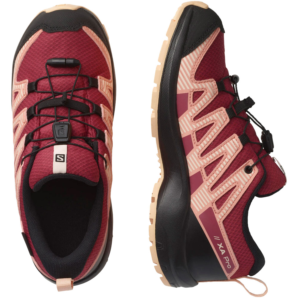 XA Pro V8 CSWP Hiking Shoes Junior earth red black almond cream