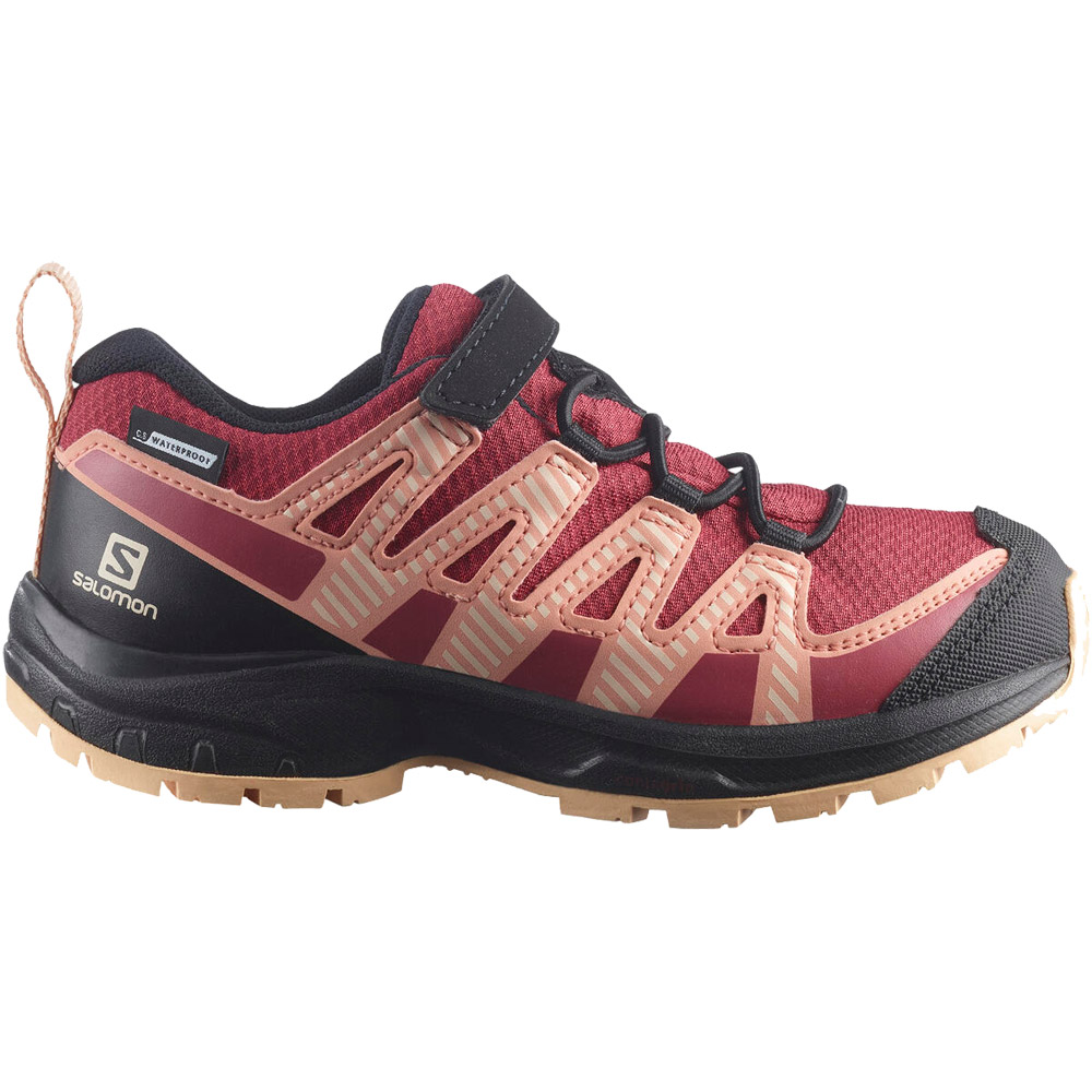 XA Pro V8 CSWP Hiking Shoes Kids earth red black almon cream