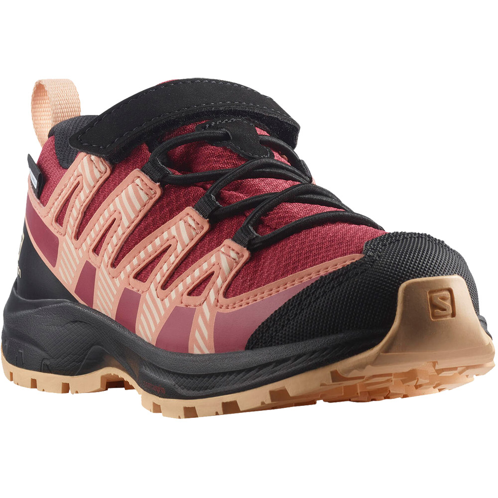 XA Pro V8 CSWP Wanderschuhe Kinder earth red black almon cream