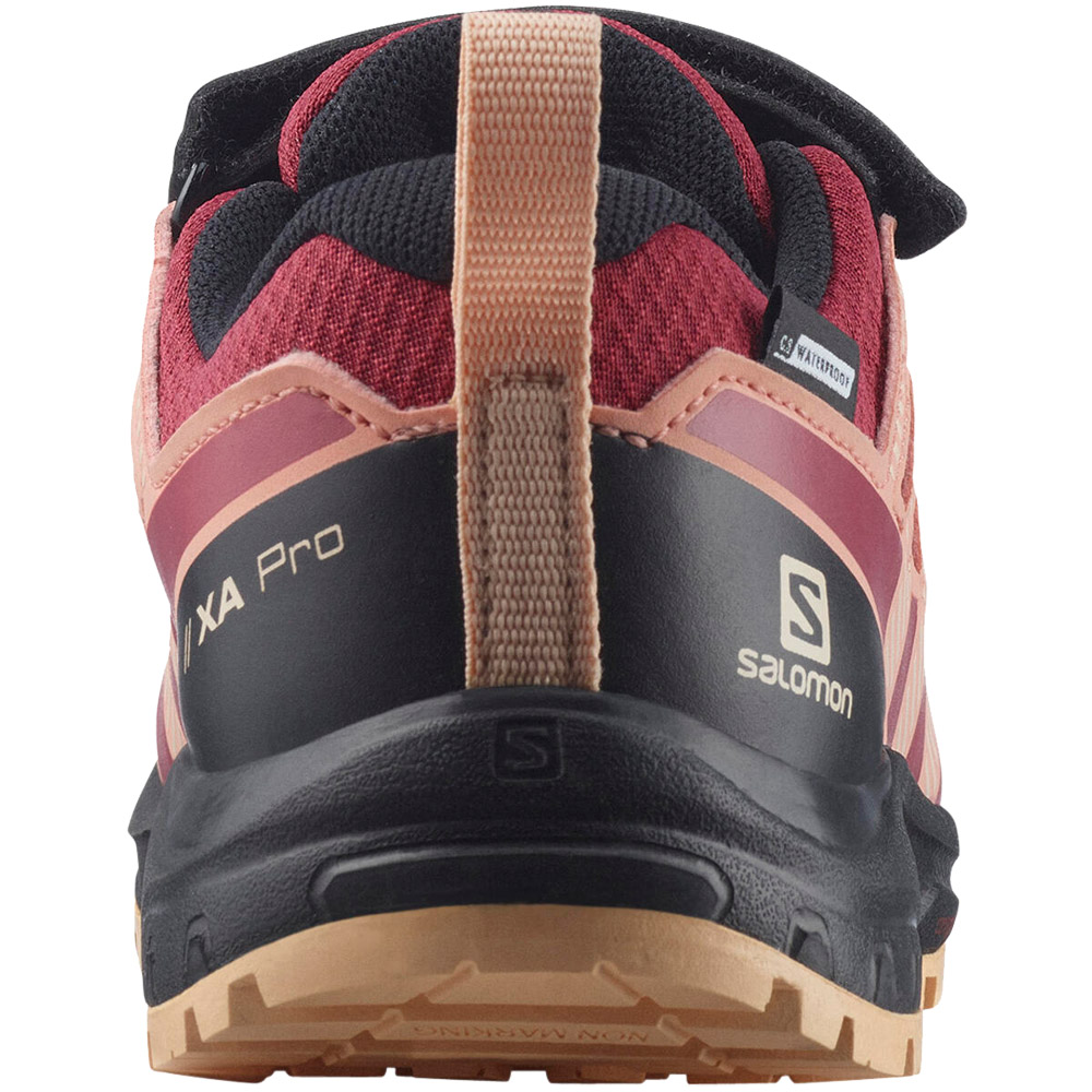 XA Pro V8 CSWP Wanderschuhe Kinder earth red black almon cream