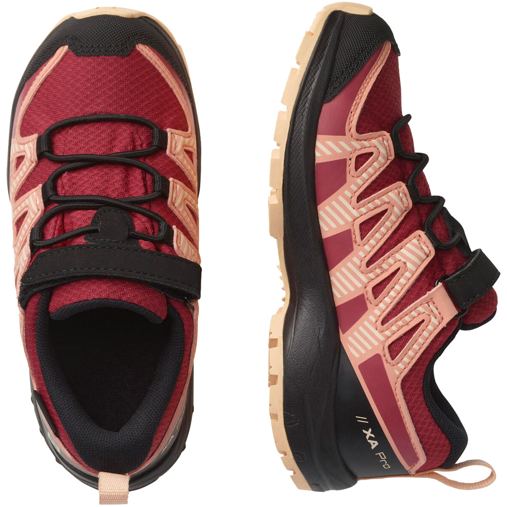 XA Pro V8 CSWP Wanderschuhe Kinder earth red black almon cream