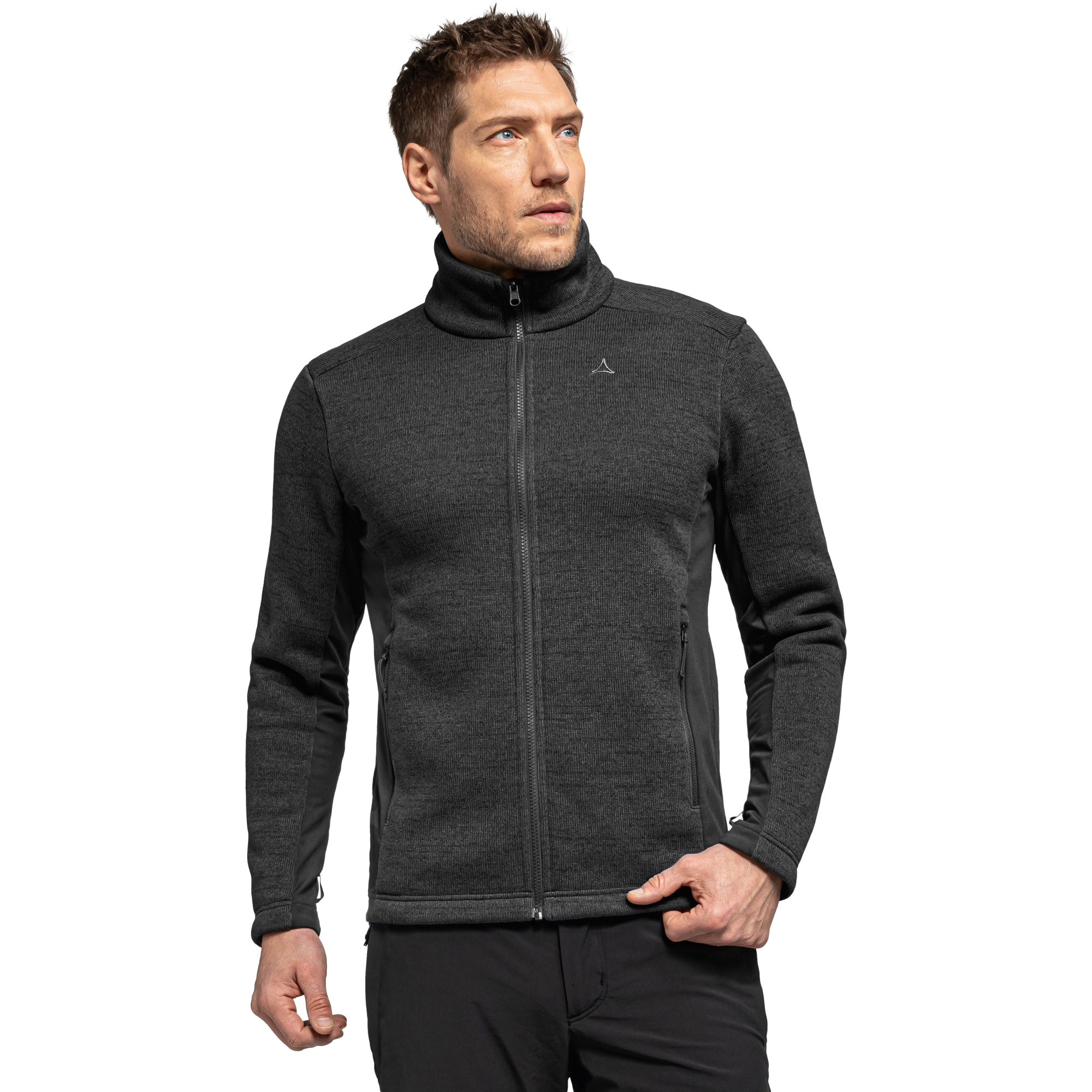 Oberau ZipIn Fleecejacke Herren schwarz