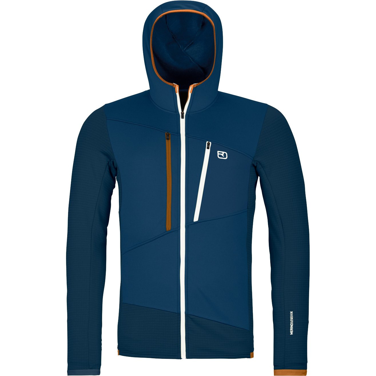 Fleece Grid Hoody Men deep ocean