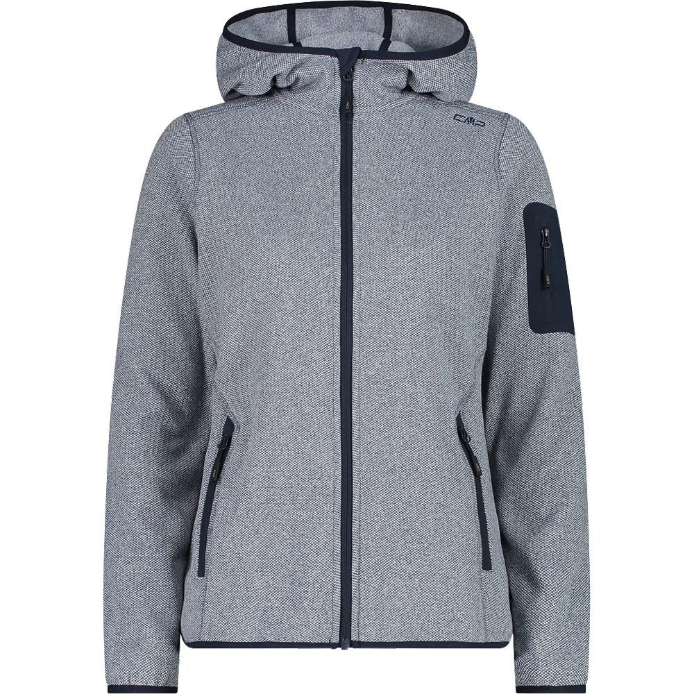 Knit-Tech Fleece Jacket Women blue bianco 