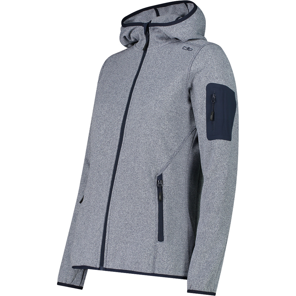 Knit-Tech Fleecejacke Damen blue bianco