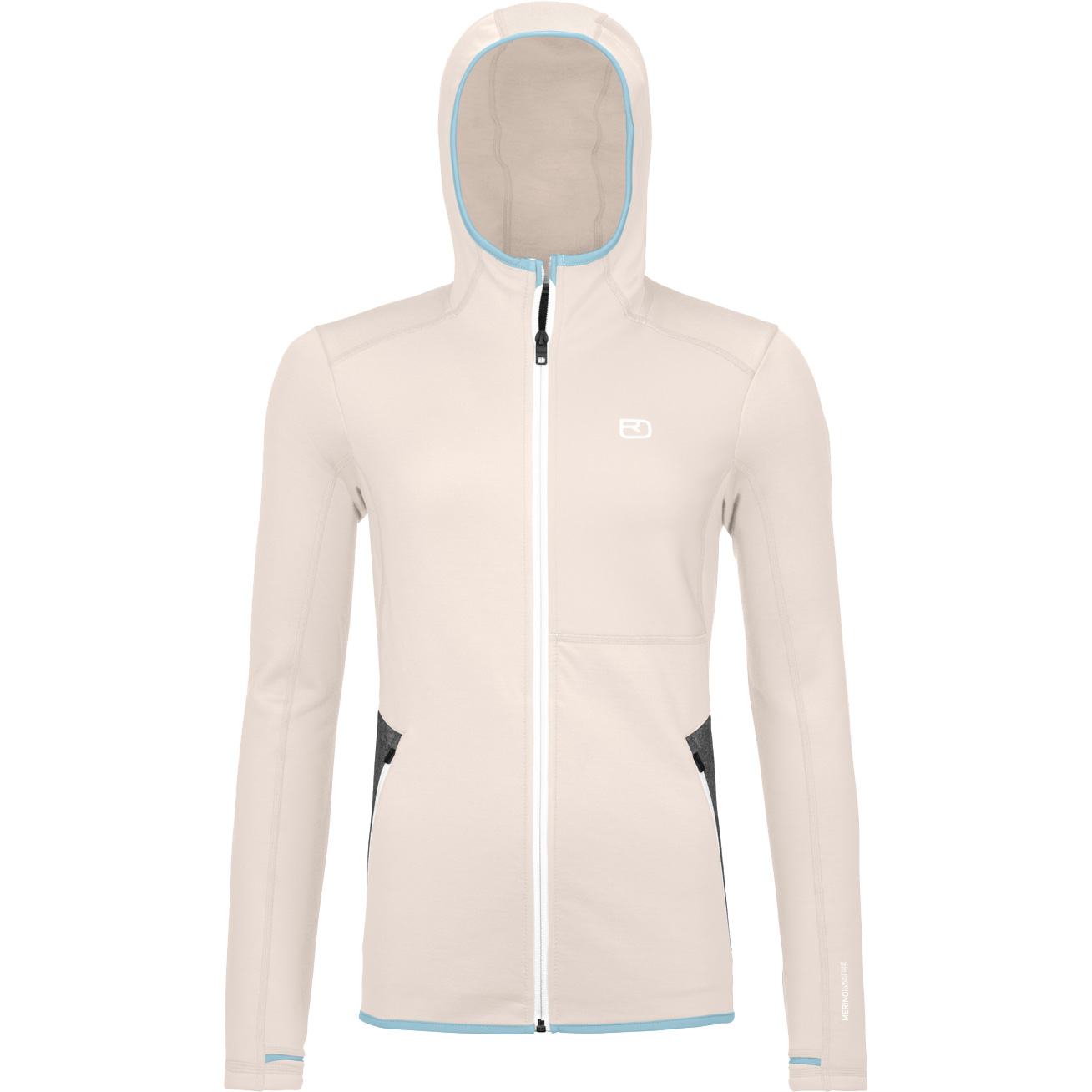 Fleece Hoody Damen white chalk