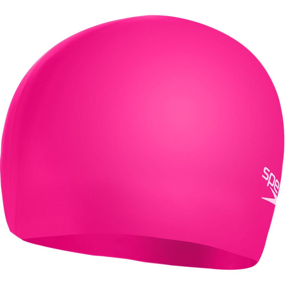 Plain Moulded Silicone Junior Swim Cap Kids cherry pink