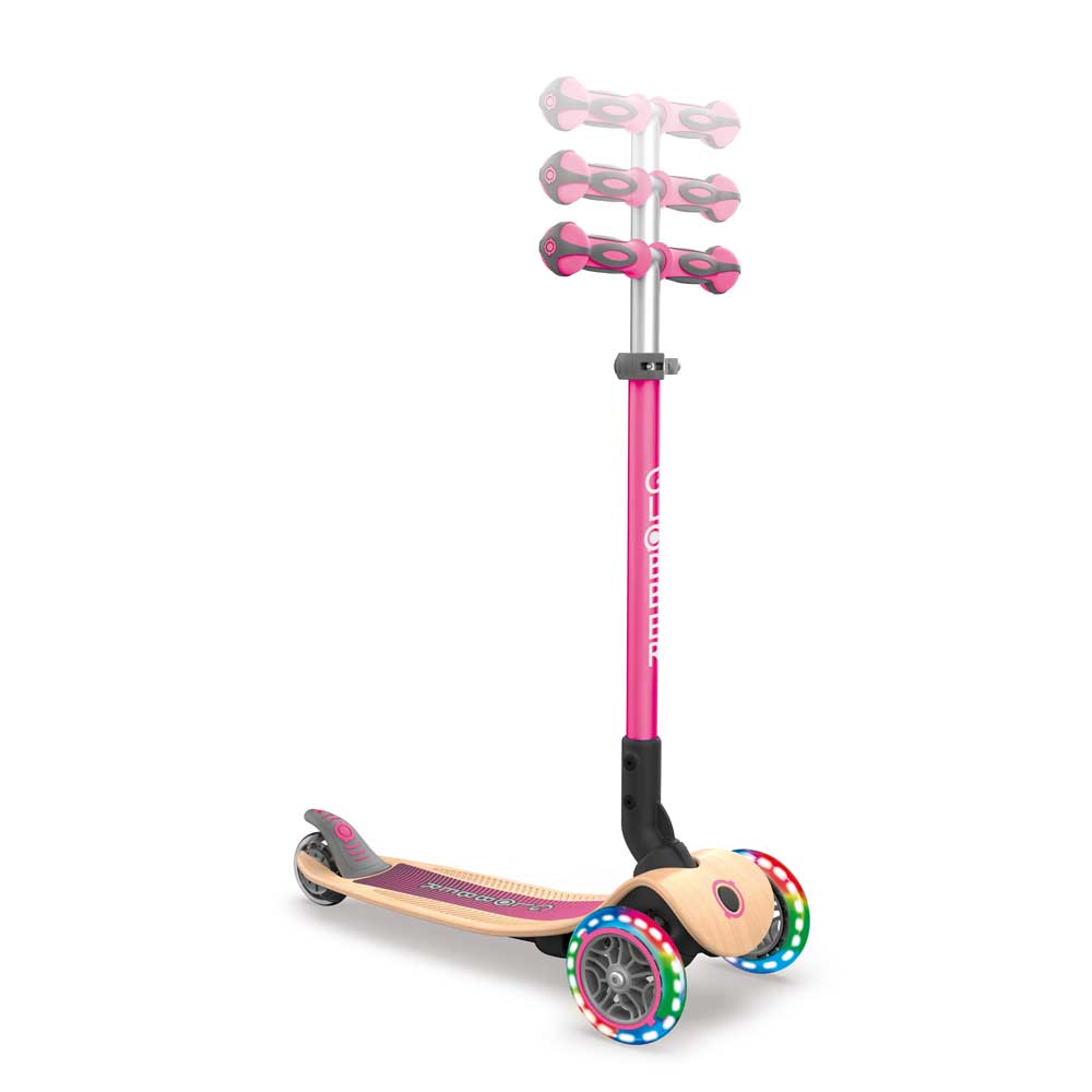 Primo Foldable Wood Lights Scooter Kids deep pink