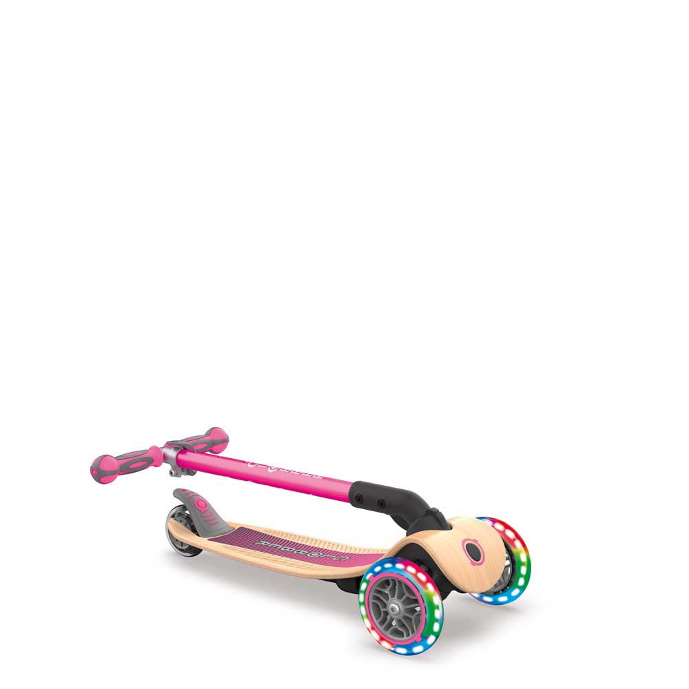 Primo Foldable Wood Lights Scooter Kids deep pink