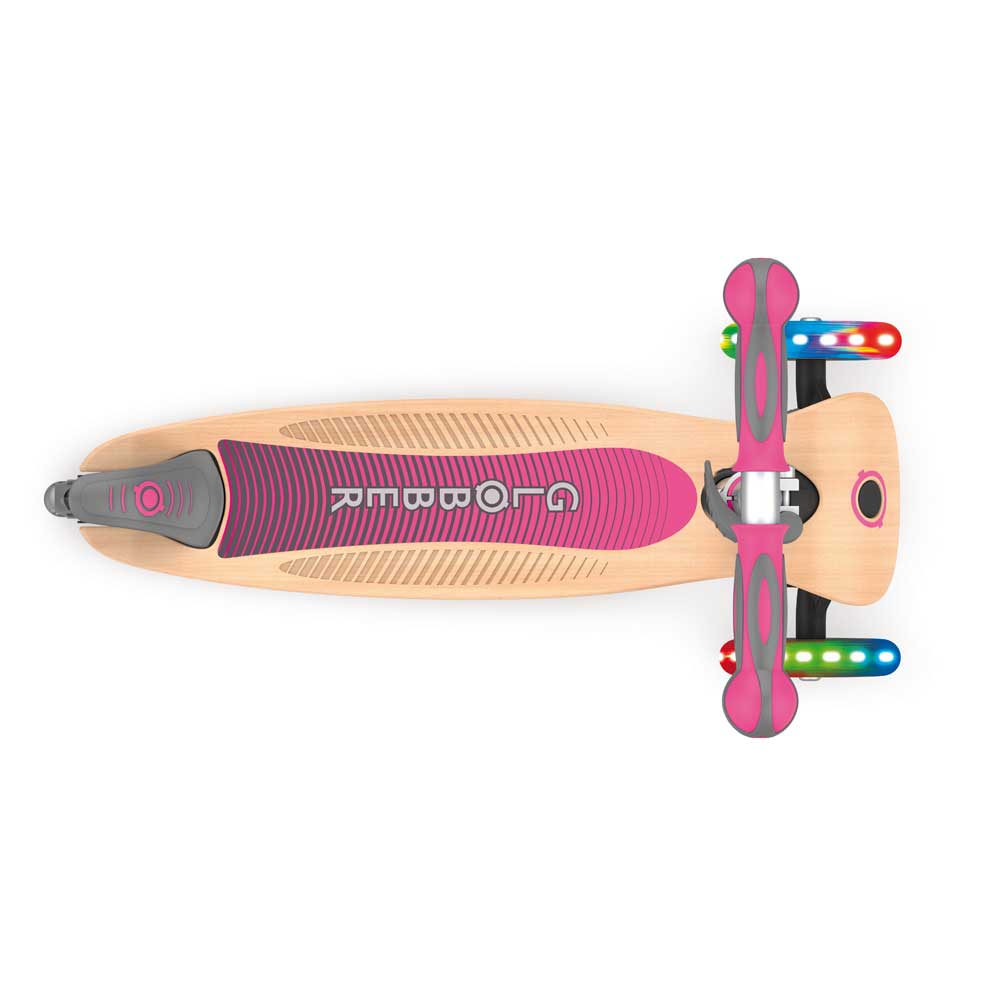 Primo Foldable Wood Lights Scooter Kids deep pink