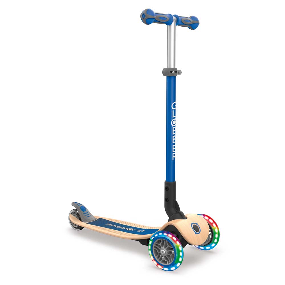 Primo Foldable Wood Lights Scooter Kids navy blue