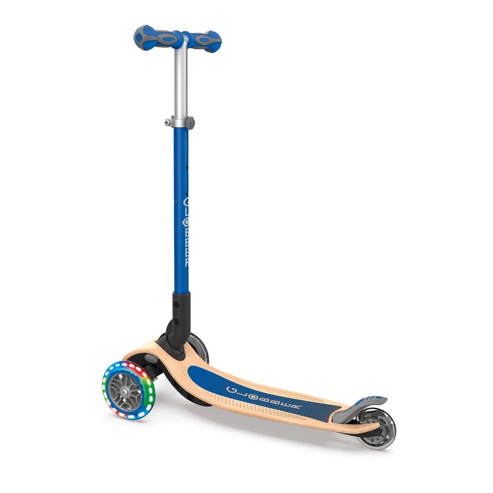 Primo Foldable Wood Lights Scooter Kids navy blue