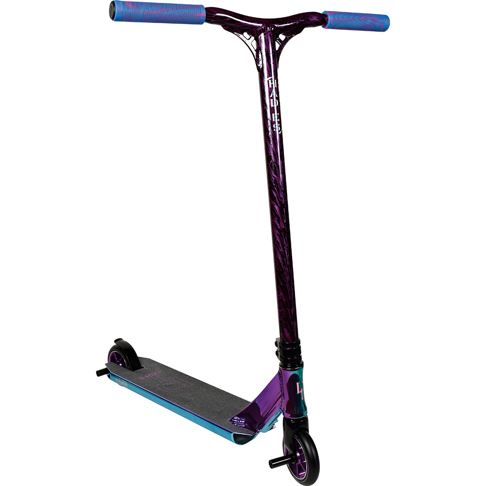 Eros 21 Scooter chrome 3 lines purple green blue