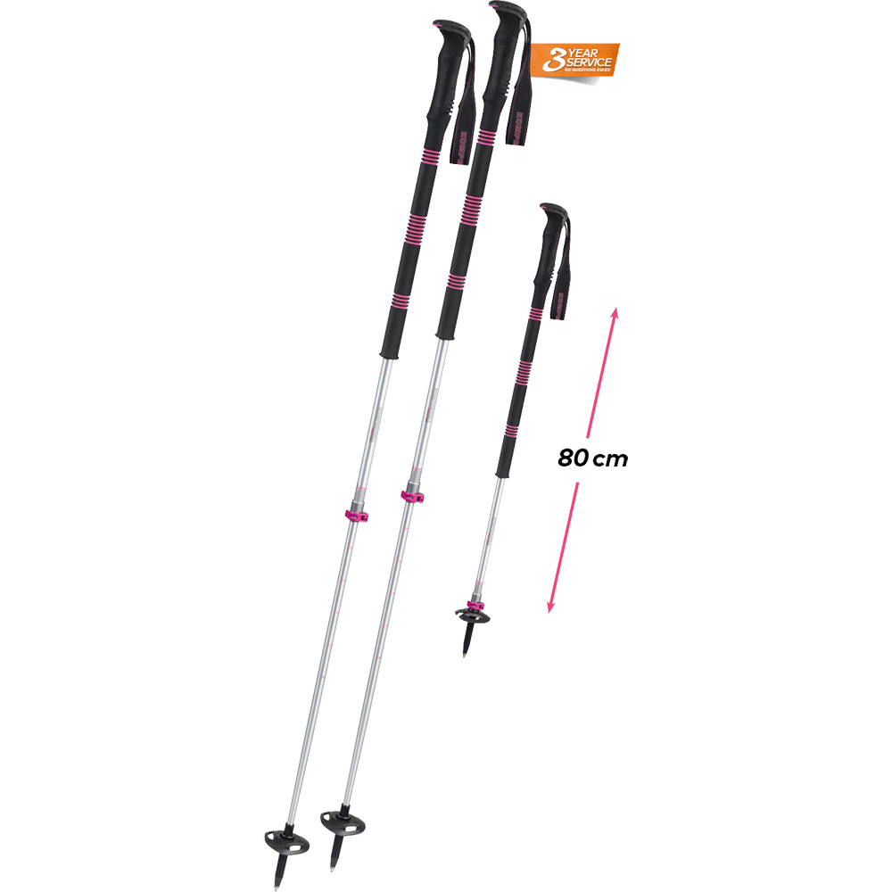 Contour Titanal II Foam Compact Ski-Touring Poles black pink silver