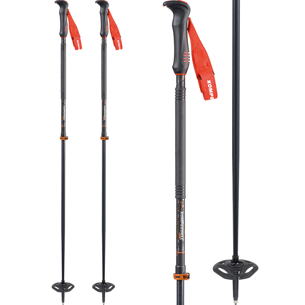 Descent TI Vario Skitouring Poles steel grey orange