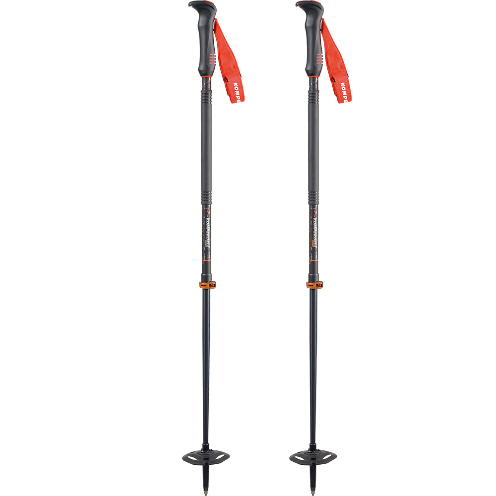 Descent TI Vario Skitouring Poles steel grey orange