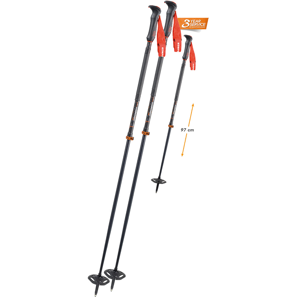 Descent TI Vario Skitouring Poles steel grey orange