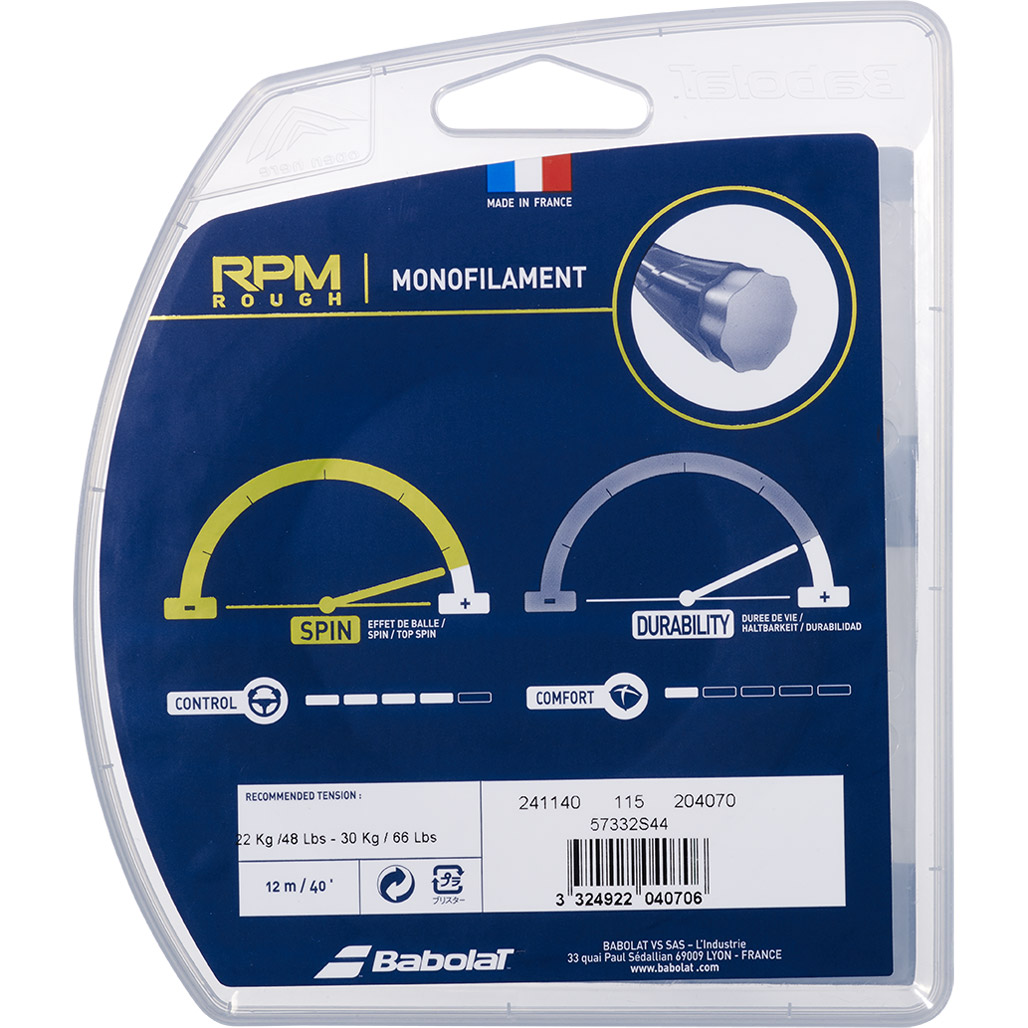 RPM Rough 12m Tennis String yellow