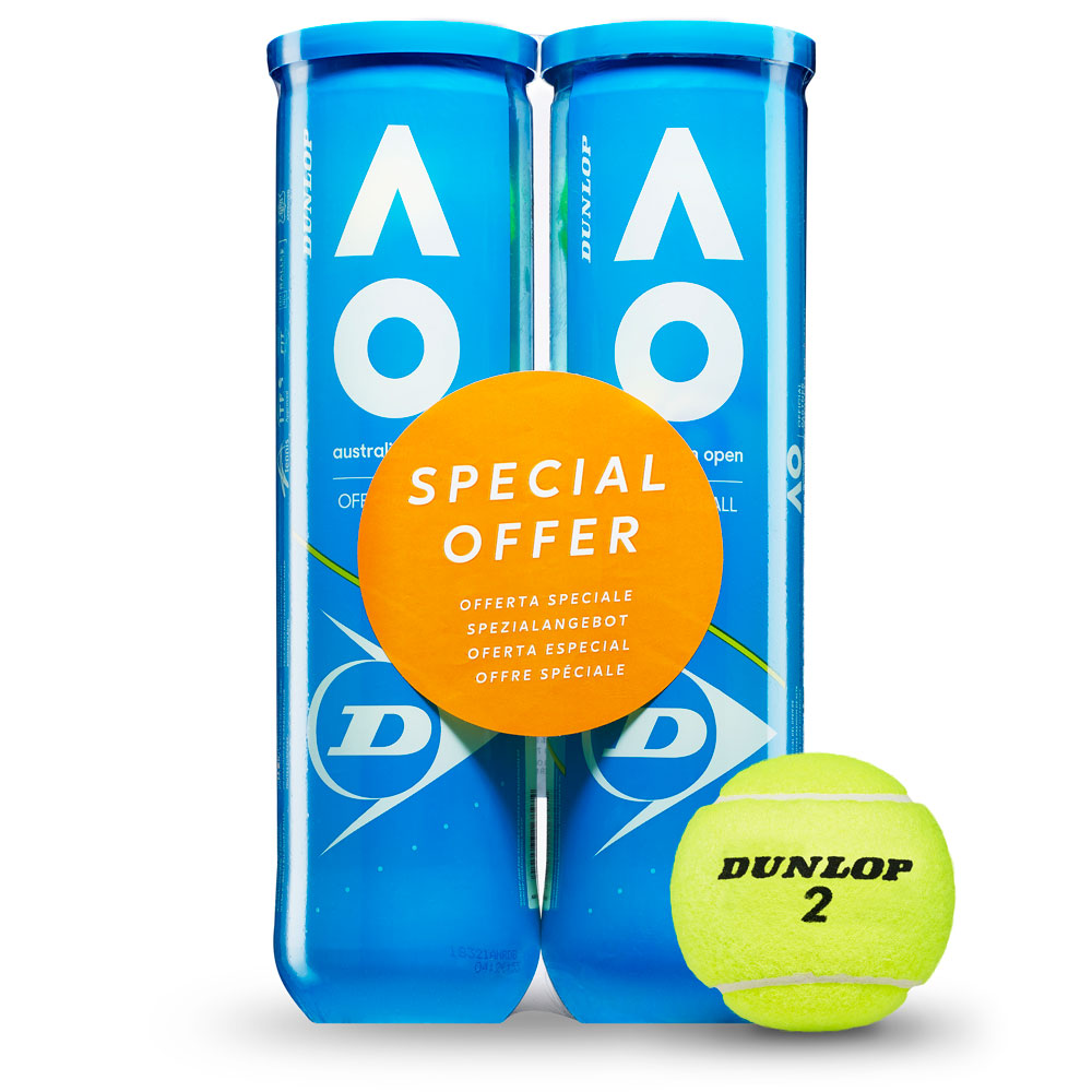 Australian Open Bi Pack Tennis Balls 2x4 yellow