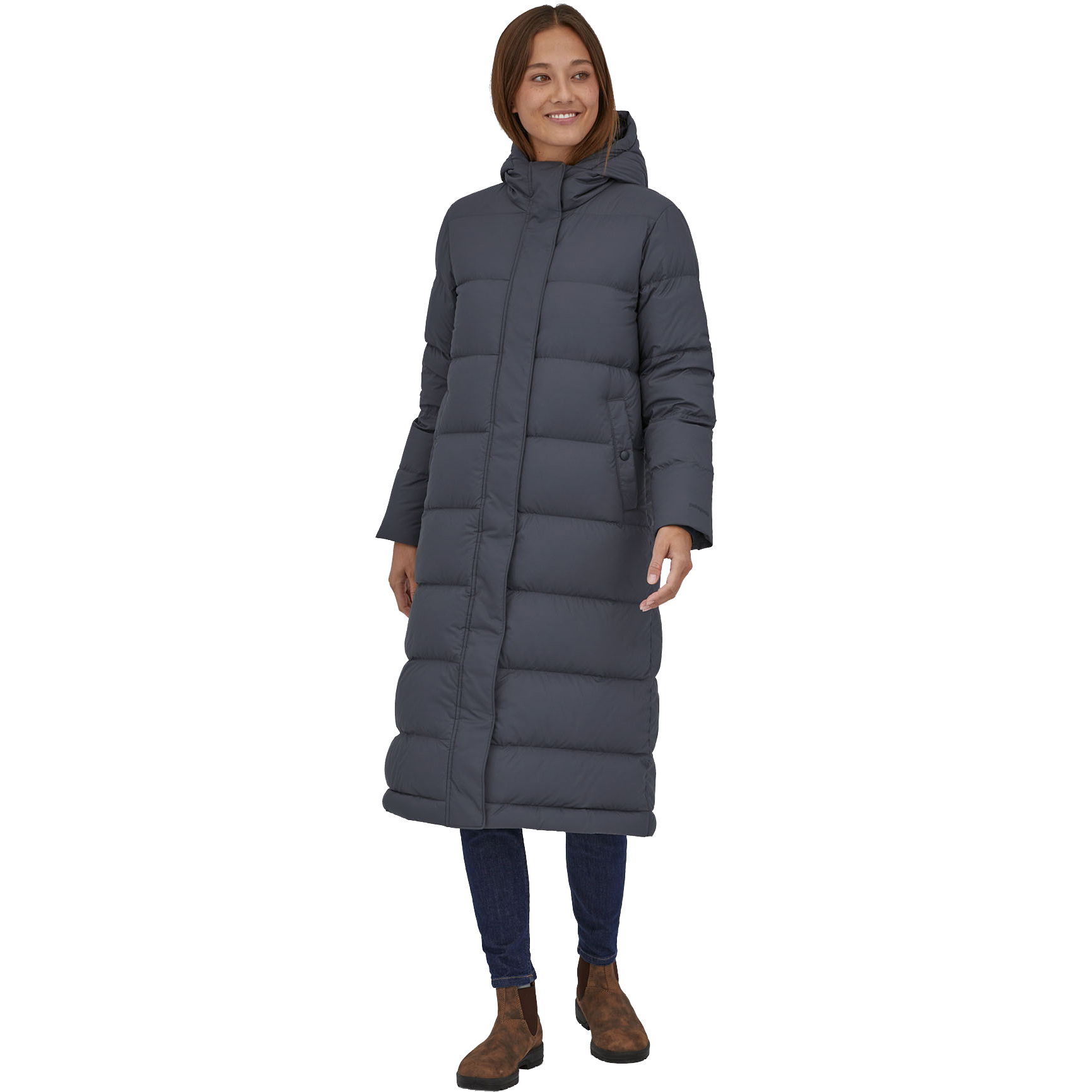 Silent Down Long Parka Damen smolder blue