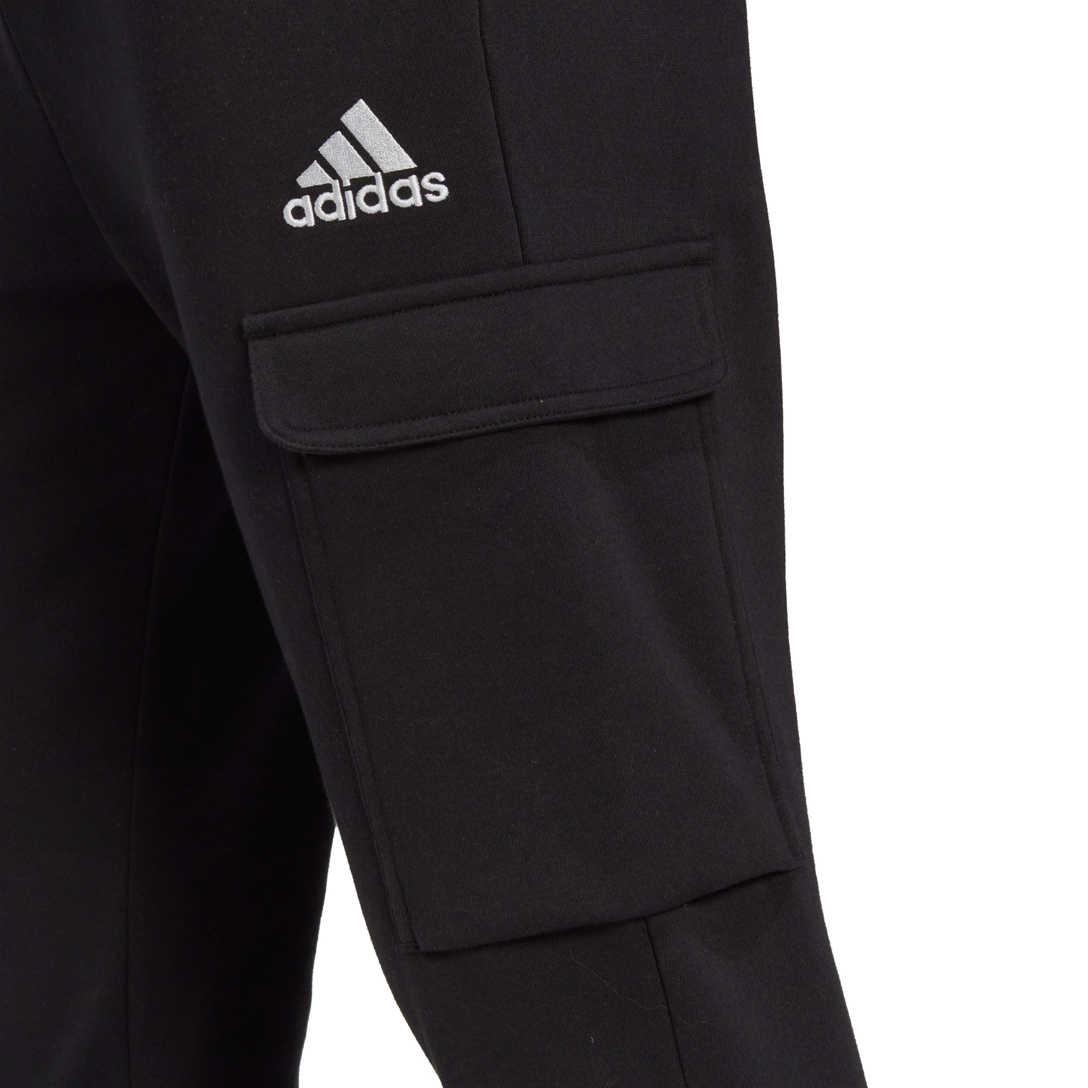 Essentials Fleece Regular Tapered Cargo Sweatpants Men black